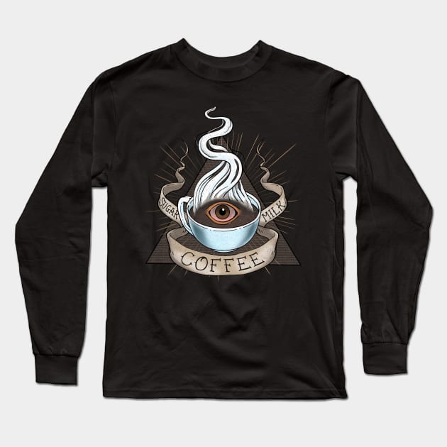 The Holy Trinity of Caffeine Long Sleeve T-Shirt by rebekie.b